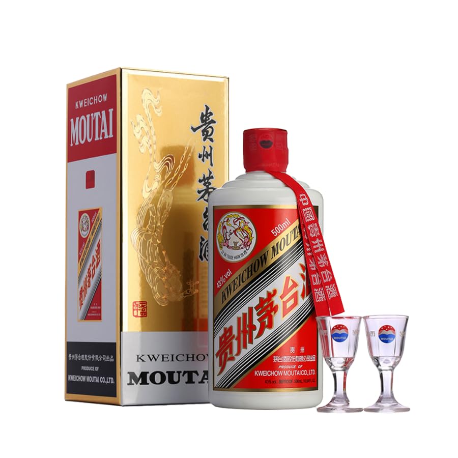 貴州茅台酒 飛天 アルコール43度500ml 箱付 ショットグラス2個付 貴州茅台酒 飛天 アルコール43度500ml 箱付 ショットグラス2個付 貴州